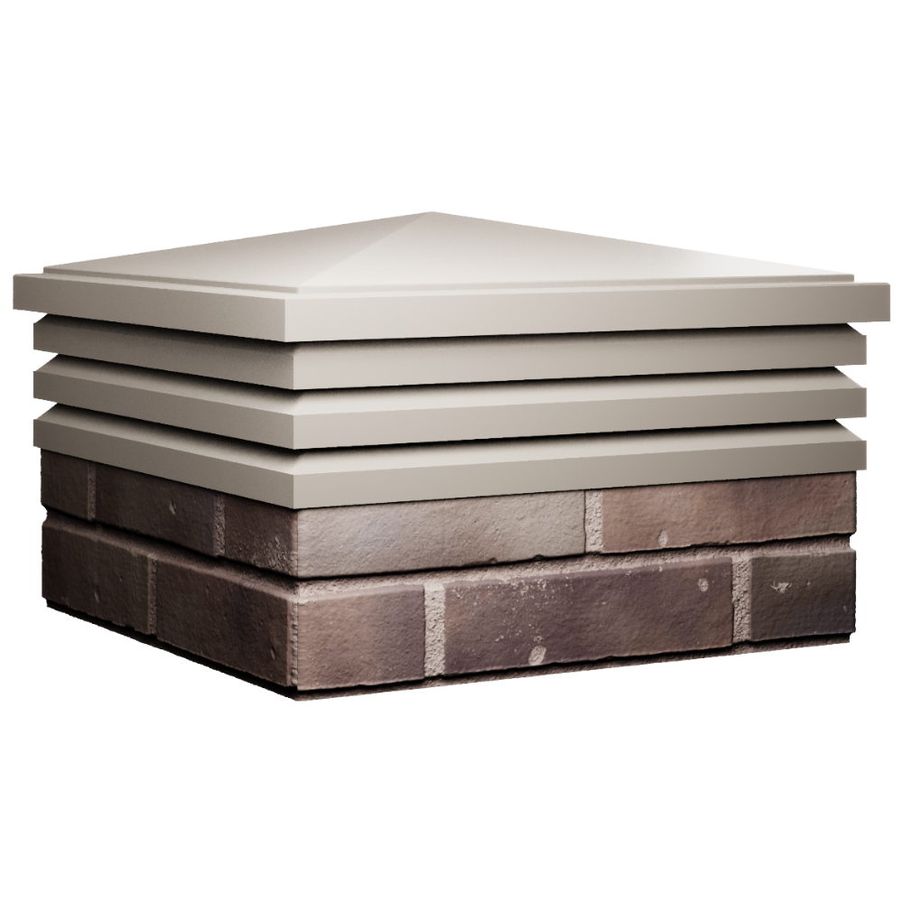 Колпак Zking Бона ХайТек Бежевый на столб 2х2 кирпича (513х513мм) в Березниках фото