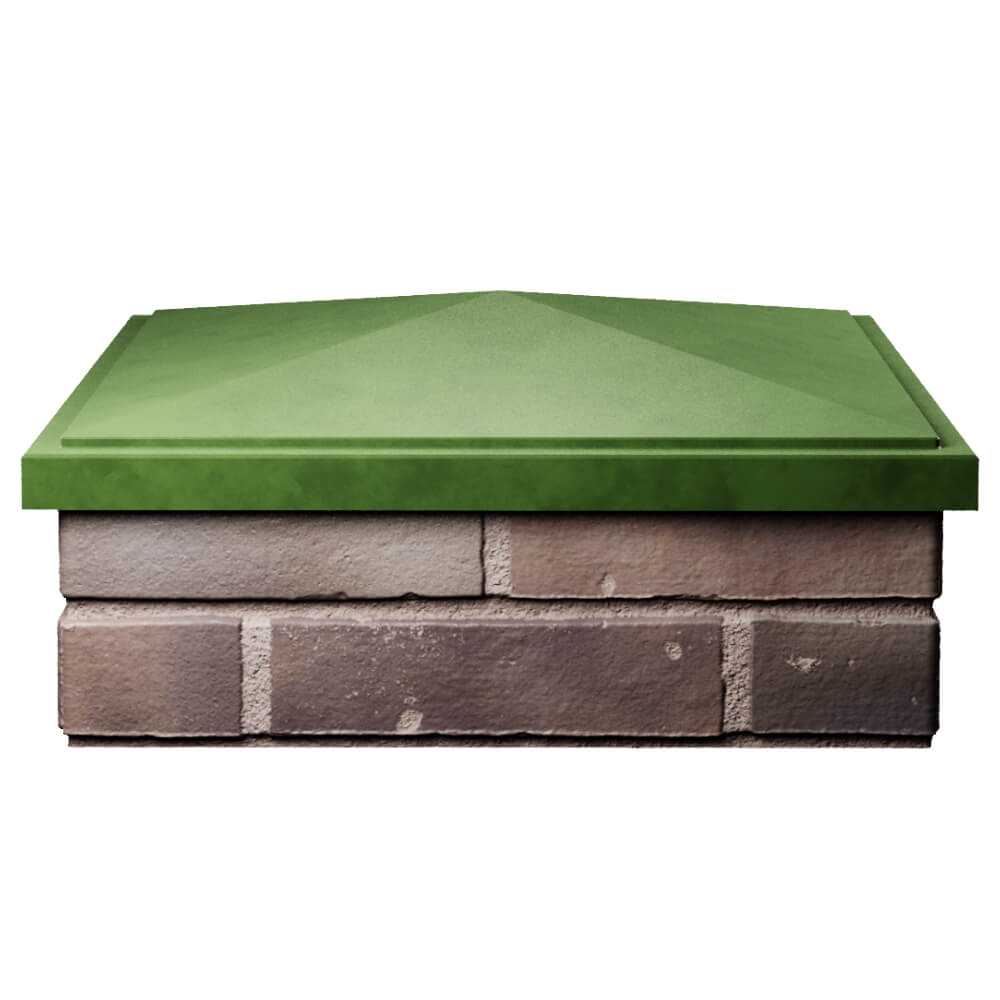Колпак Zking БонаМоно Зеленый на столб 2х2 кирпича (515х515, 530х530мм) Березники фото