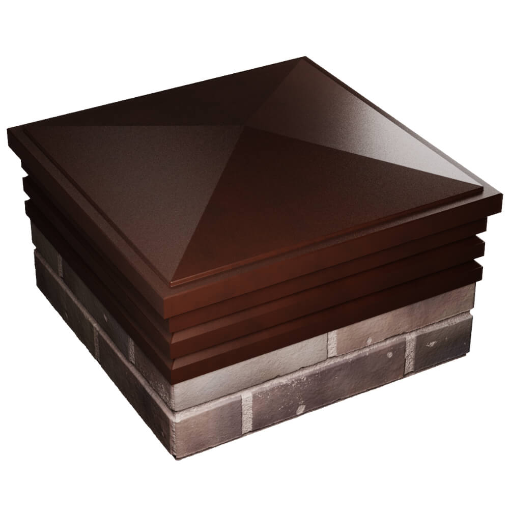 Колпак Zking Бона ХайТек Коричневый на столб 2х2 кирпича (513х513мм) в Березниках фото