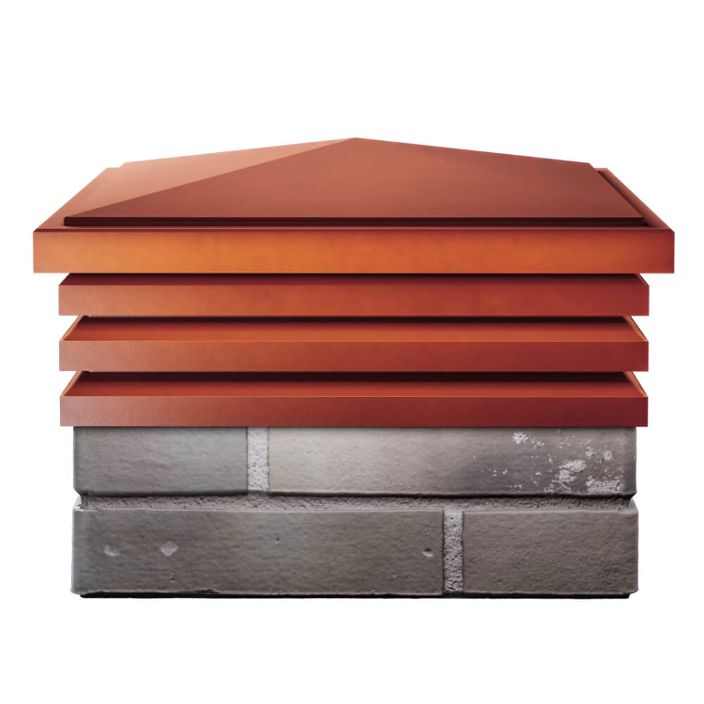 Колпак Zking Бона ХайТек Красный на столб 1.5х1.5 кирпича (385х385мм) Березники фото