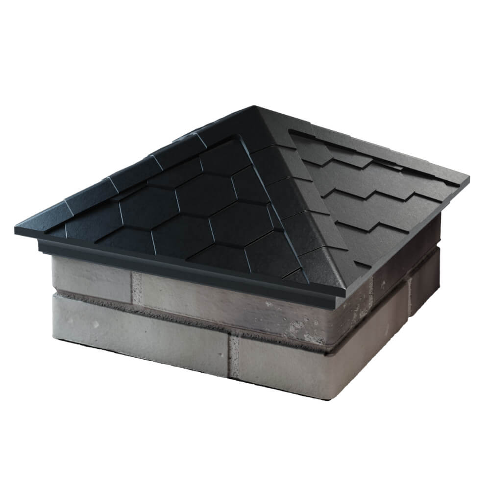 Колпак Zking Эверест Черный на столб 1.5х1.5 кирпича (390х390мм) в Березниках фото