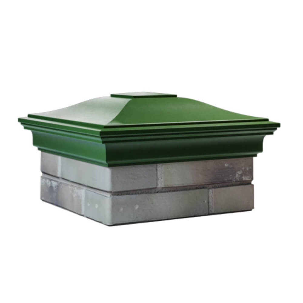 Колпак Zking Монблан Зеленый на столб 1.5х1.5 еврокирпича 0.7НФ (355х355мм) в Березниках фото