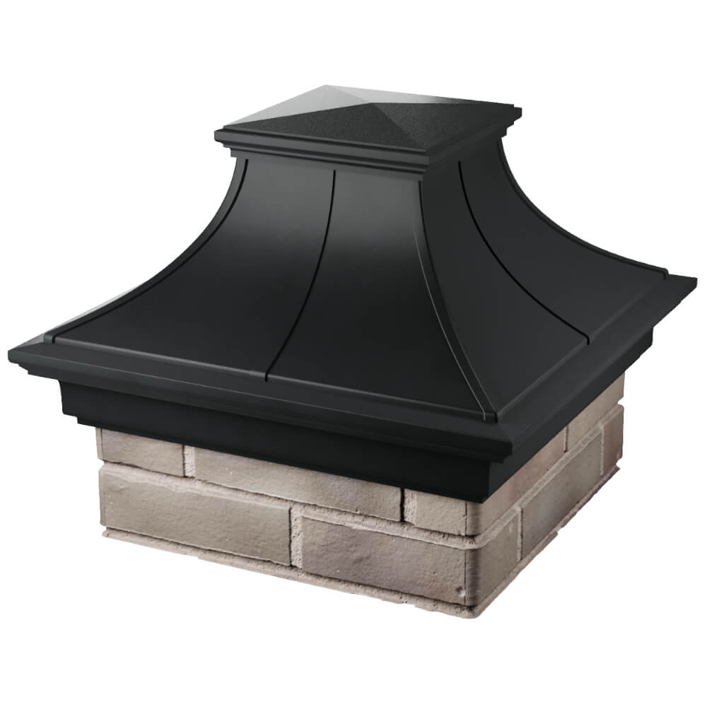 Колпак Zking Монблан Премиум Черный на столб 1.5х1.5 кирпича (385х385мм) в Березниках фото