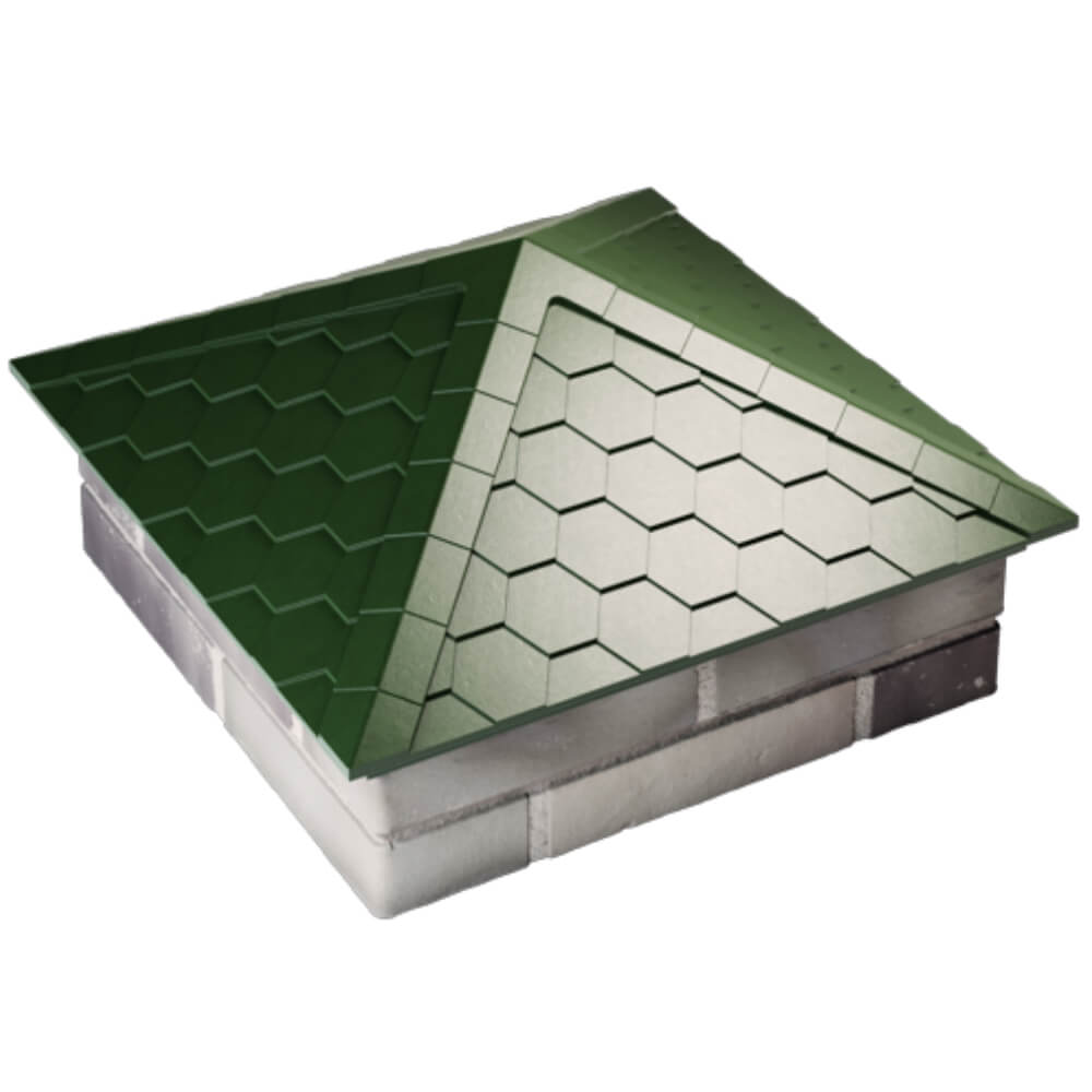 Колпак Zking Эверест Зеленый на столб 2х2 кирпича (535х535мм) Березники фото