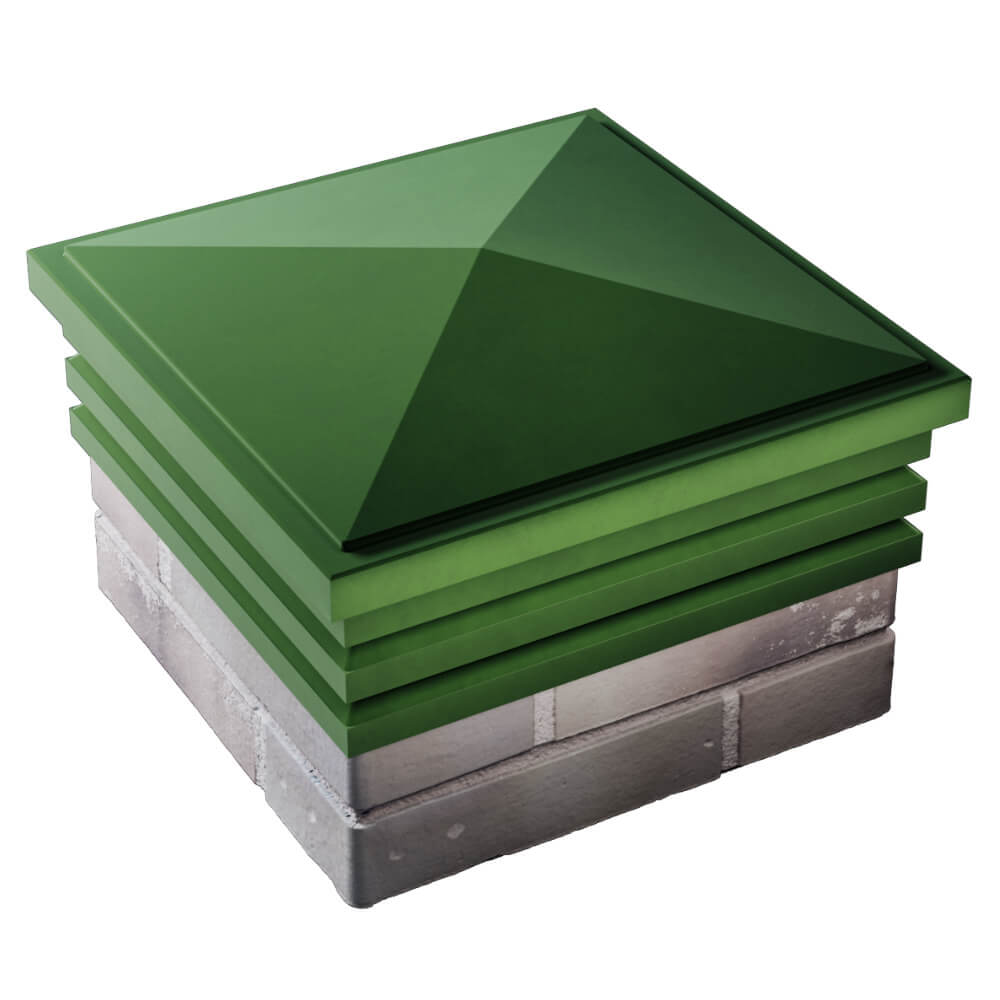 Колпак Zking Бона ХайТек Зеленый на столб 1.5х1.5 кирпича (385х385мм) в Березниках фото