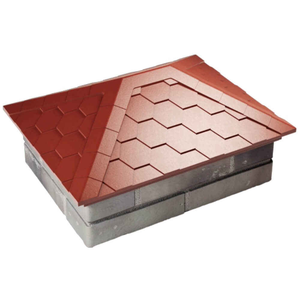 Колпак Zking Эверест Красный на столб 2х1.5 кирпича (520х390мм) Березники фото