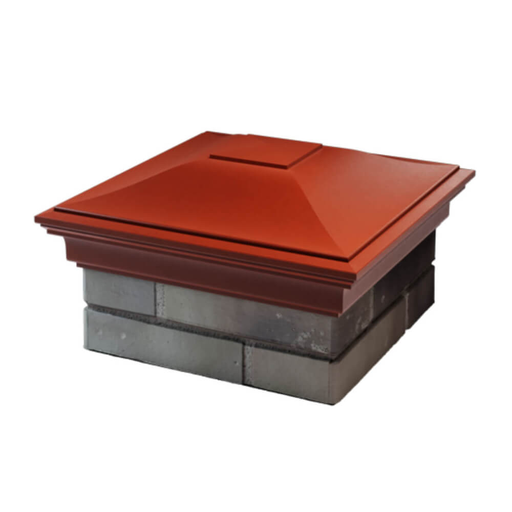 Колпак Zking Монблан Красный на столб 1.5х1.5 еврокирпича 0.7НФ (355х355мм) в Березниках фото