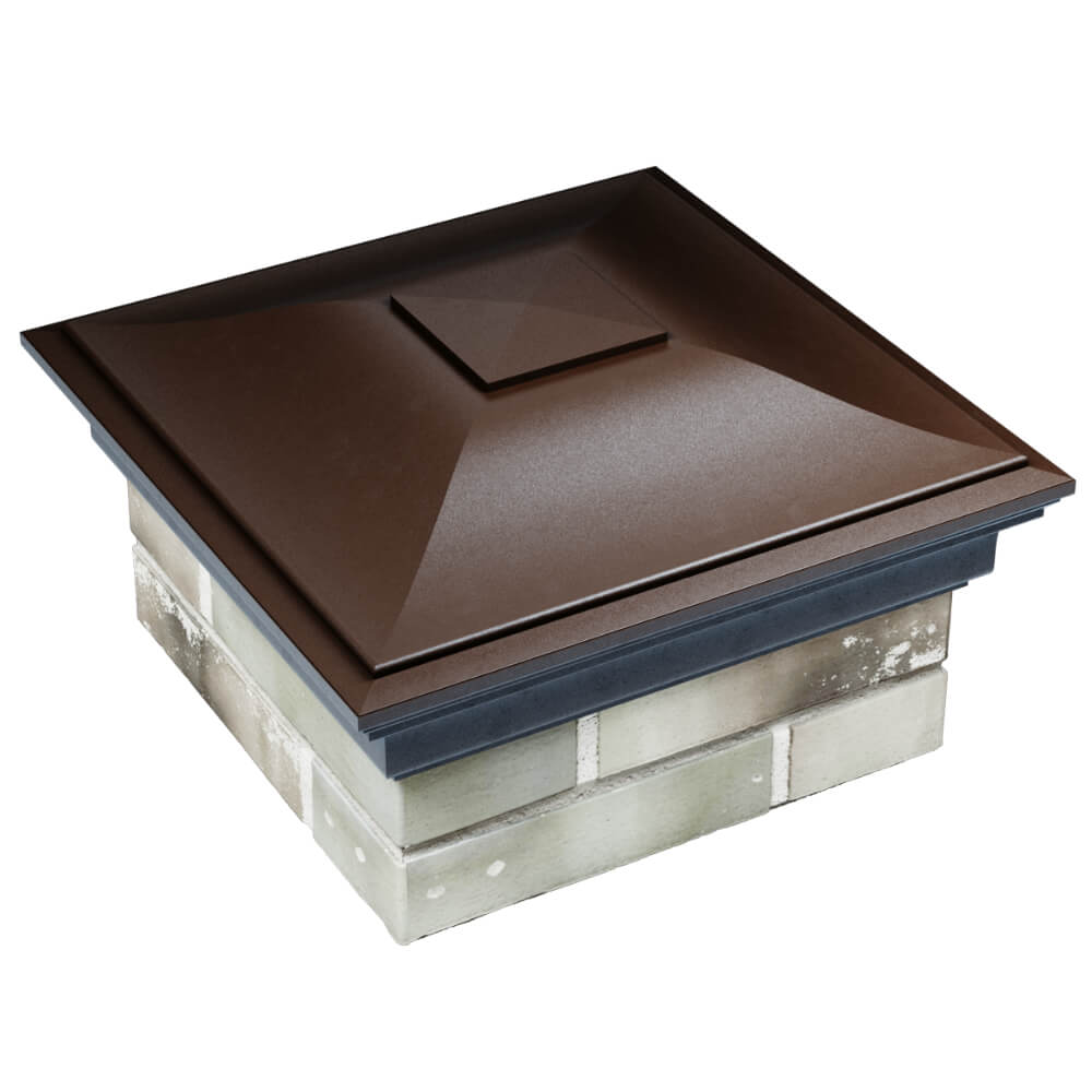 Колпак Zking Монблан Коричневый на столб 1.5х1.5 кирпича (385х385мм) в Березниках фото