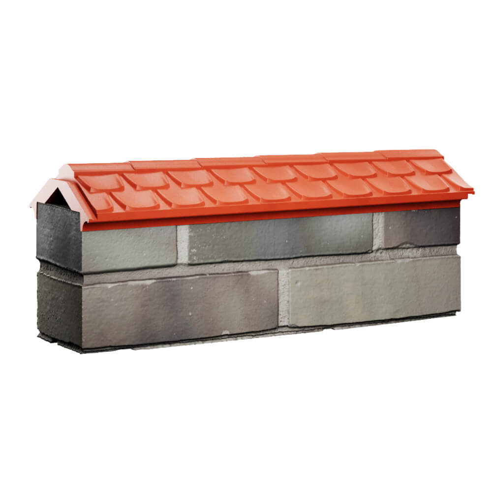 Парапет Zking Эльбрус Красный с посадкой на 0.5 кирпича (130мм) Березники фото