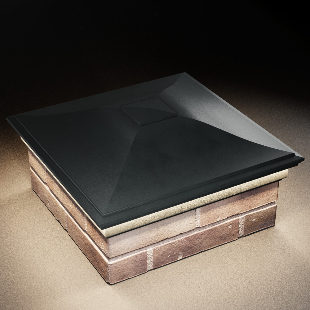 Колпак Zking Монблан Черный на столб 2х2 кирпича (515х515мм) c подсветкой в Березниках фото