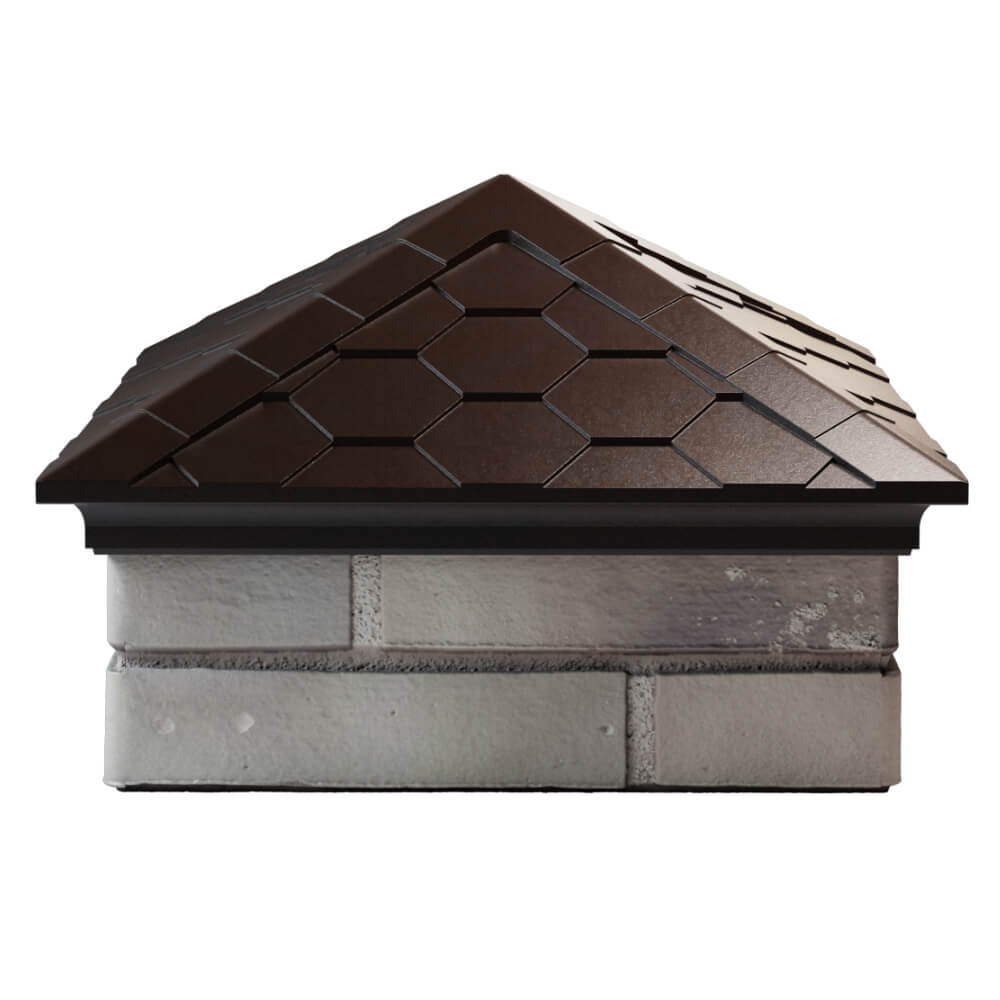 Колпак Zking Эверест Коричневый на столб 1.5х1.5 кирпича (390х390мм) Березники фото