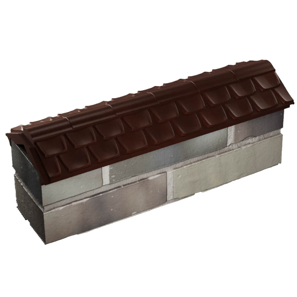 Парапет Zking Эльбрус Коричневый с посадкой на 0.5 кирпича (130мм) в Березниках фото