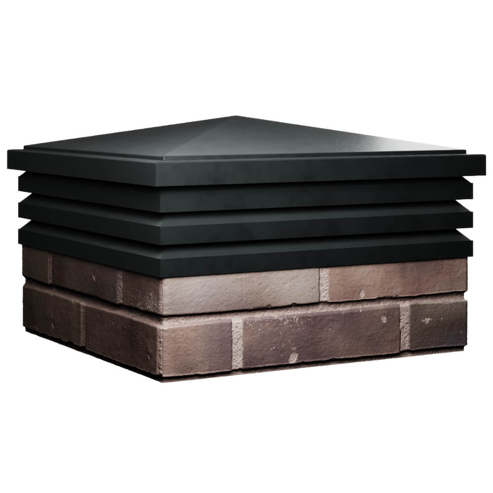 Колпак Zking Бона ХайТек Черный на столб 2х2 кирпича (513х513мм) в Березниках фото