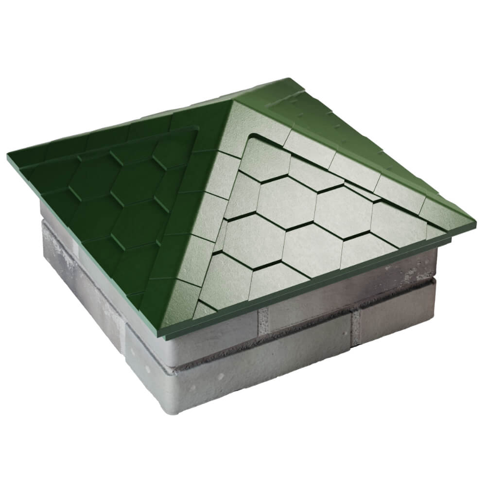 Колпак Zking Эверест Зеленый на столб 1.5х1.5 кирпича (390х390мм) в Березниках фото