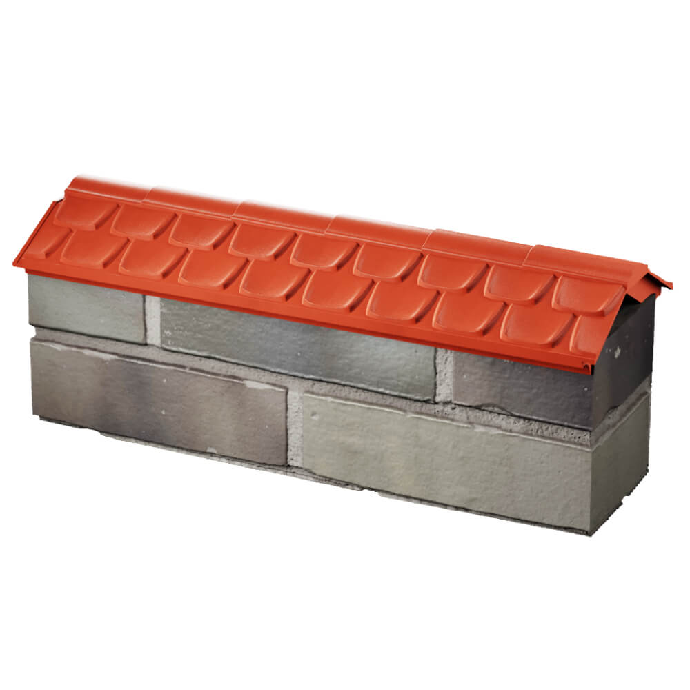 Парапет Zking Эльбрус Красный с посадкой на 0.5 кирпича (130мм) в Березниках фото