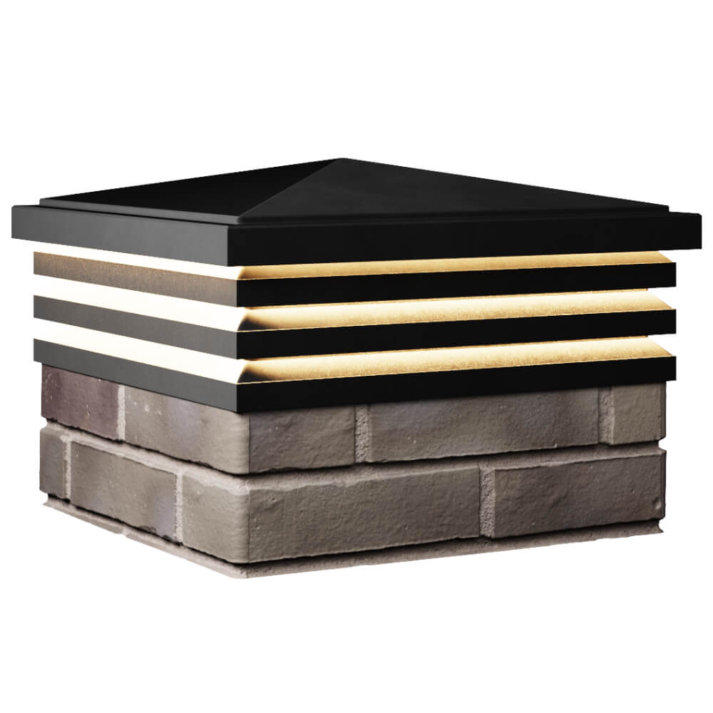 Колпак Zking Бона ХайТек Черный на столб 1.5х1.5 кирпича (385х385мм) с подсветкой в Березниках фото