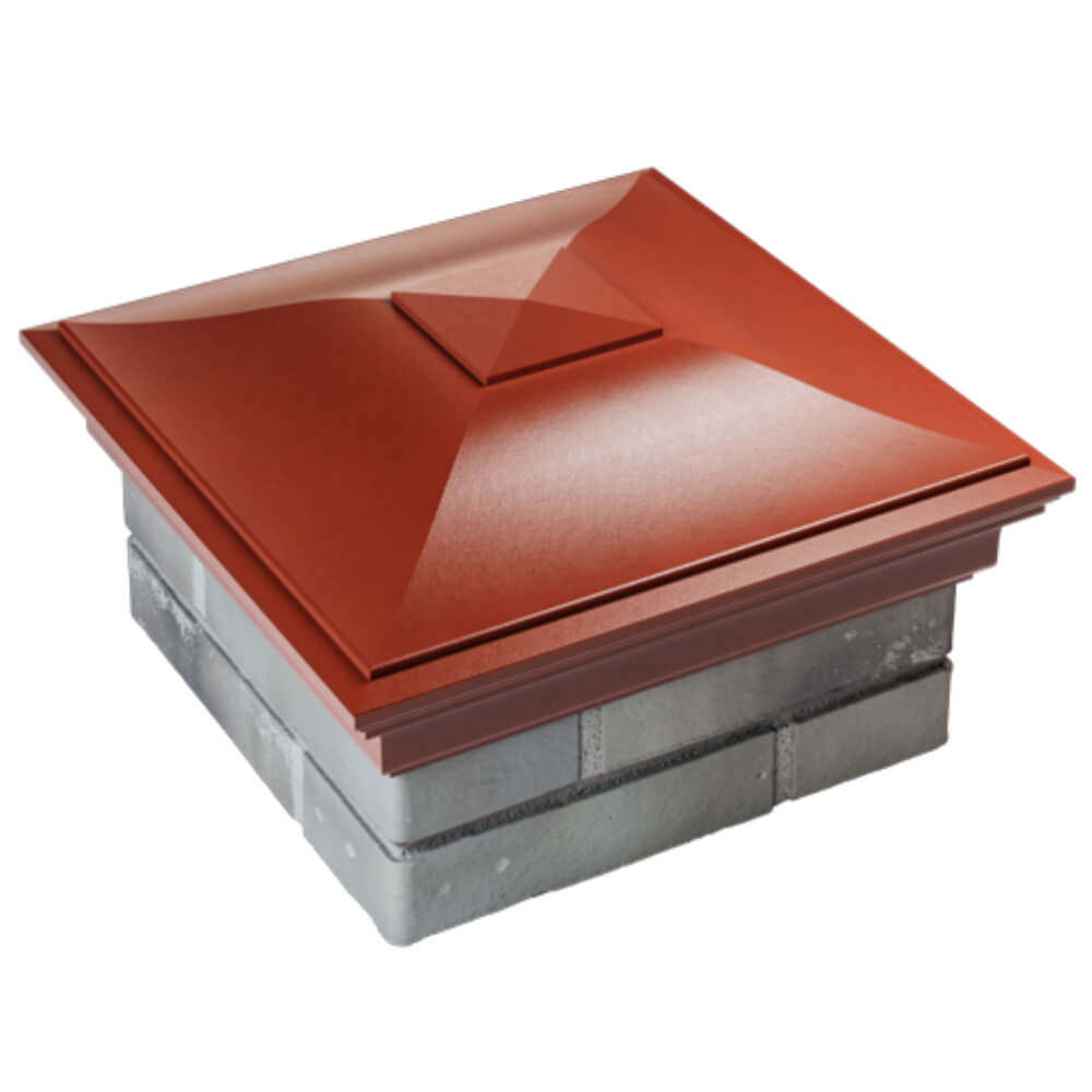 Колпак Zking Монблан Красный на столб 1.5х1.5 кирпича (385х385мм) в Березниках фото