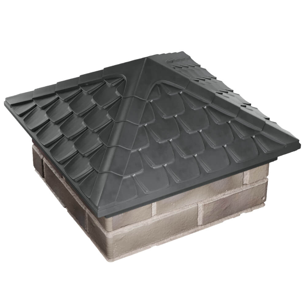 Колпак Zking Эльбрус Серый на столб 1.5х1.5 кирпича (385х385мм) в Березниках фото