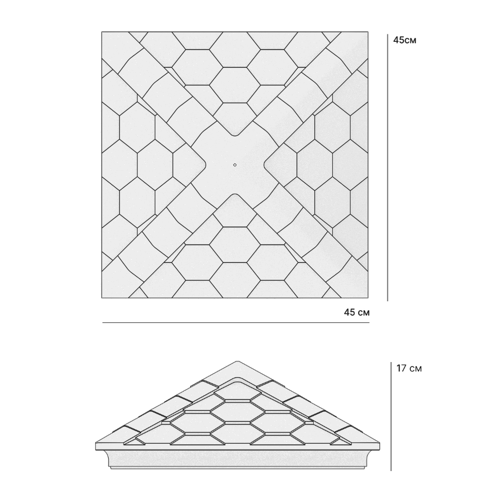 Колпак Zking Эверест Черный на столб 1.5х1.5 кирпича (390х390мм) в Березниках фото