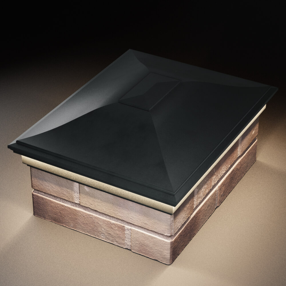 Колпак Zking Монблан Черный на столб 2х1.5 кирпича (515х385мм) c подсветкой в Березниках фото