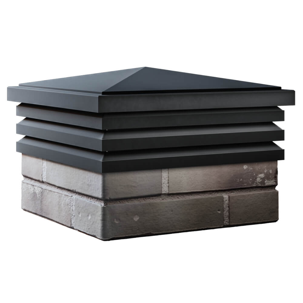 Колпак Zking Бона ХайТек Черный на столб 1.5х1.5 кирпича (385х385мм) в Березниках фото