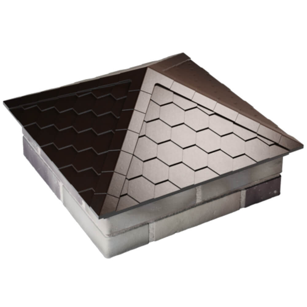 Колпак Zking Эверест Коричневый на столб 2х2 кирпича (535х535мм) Березники фото