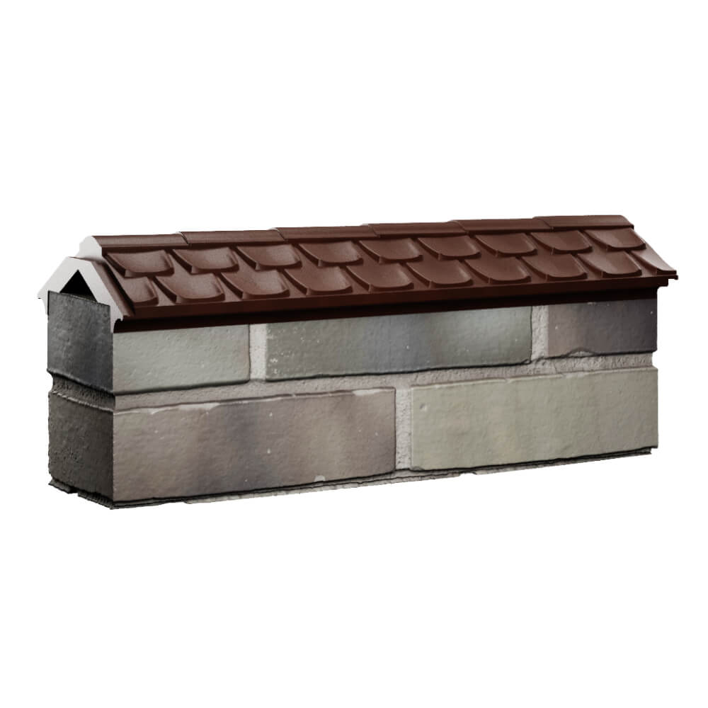 Парапет Zking Эльбрус Коричневый с посадкой на 0.5 кирпича (130мм) Березники фото