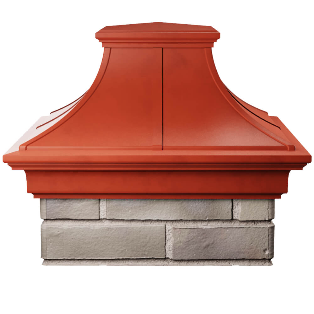 Колпак Zking Монблан Премиум Красный на столб 1.5х1.5 кирпича (385х385мм) Березники фото