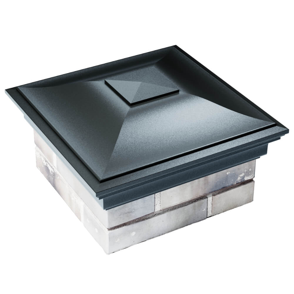 Колпак Zking Монблан Черный на столб 1.5х1.5 кирпича (385х385мм) в Березниках фото