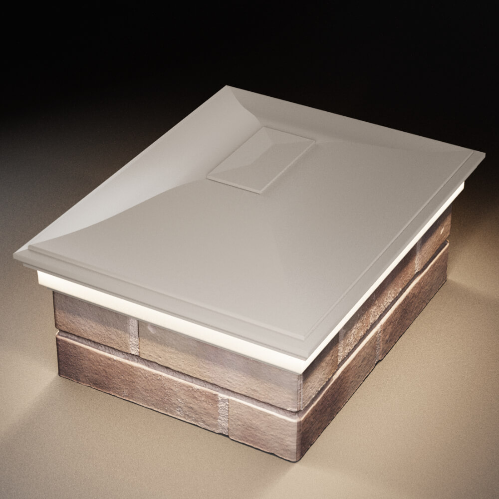 Колпак Zking Монблан Бежевый на столб 2х1.5 кирпича (515х385мм) c подсветкой в Березниках фото