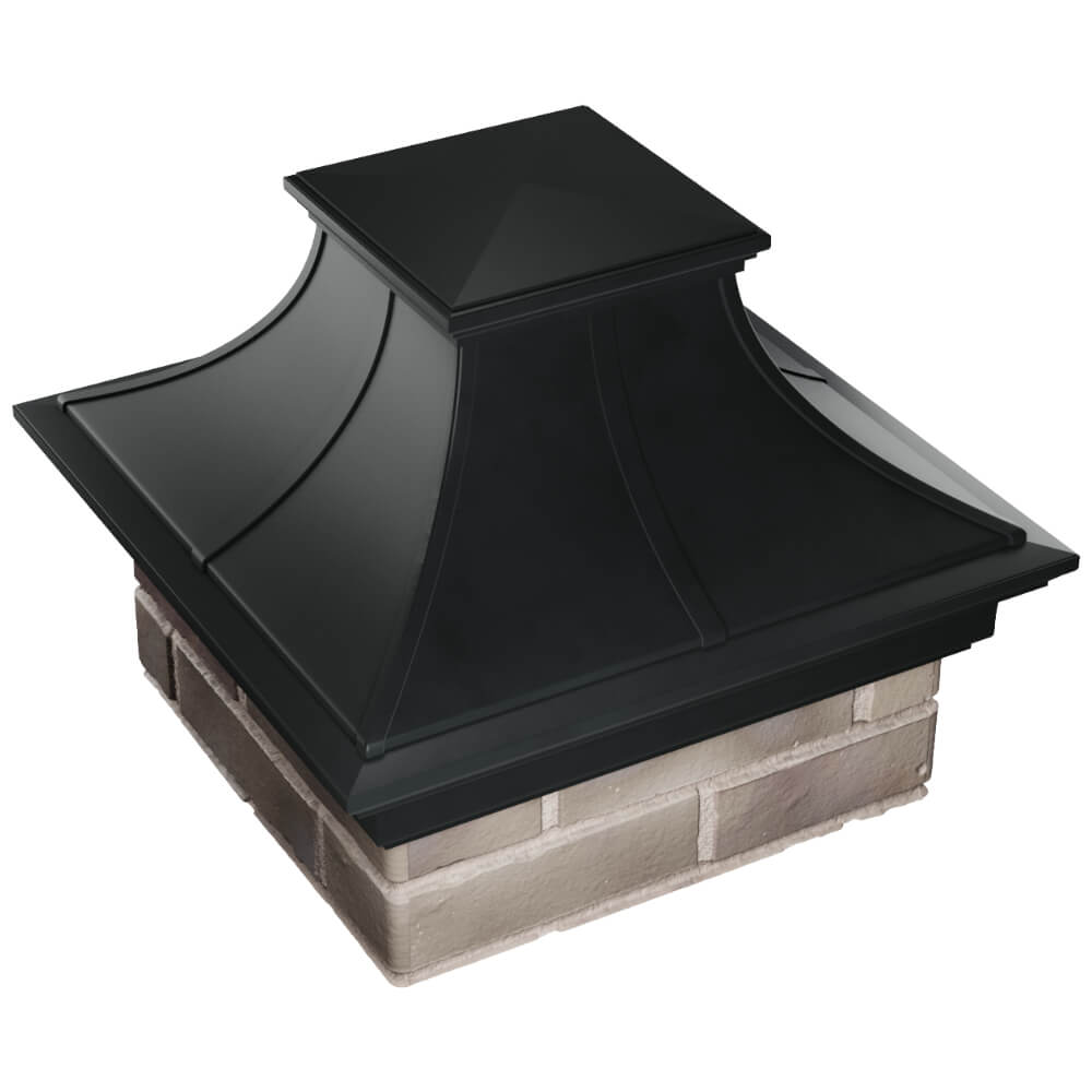 Колпак Zking Монблан Премиум Черный на столб 1.5х1.5 кирпича (385х385мм) в Березниках фото