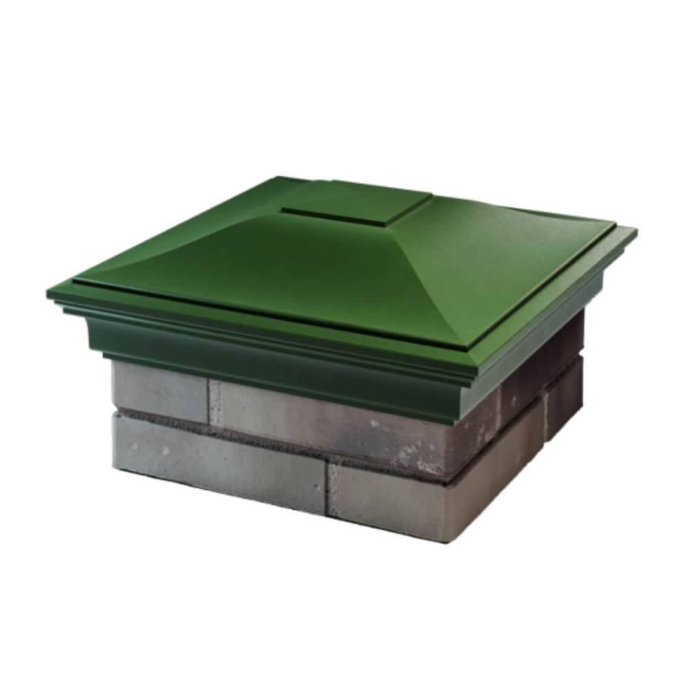 Колпак Zking Монблан Зеленый на столб 1.5х1.5 еврокирпича 0.7НФ (355х355мм) в Березниках фото