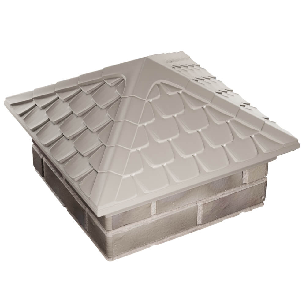 Колпак Zking Эльбрус Бежевый на столб 1.5х1.5 кирпича (385х385мм) в Березниках фото