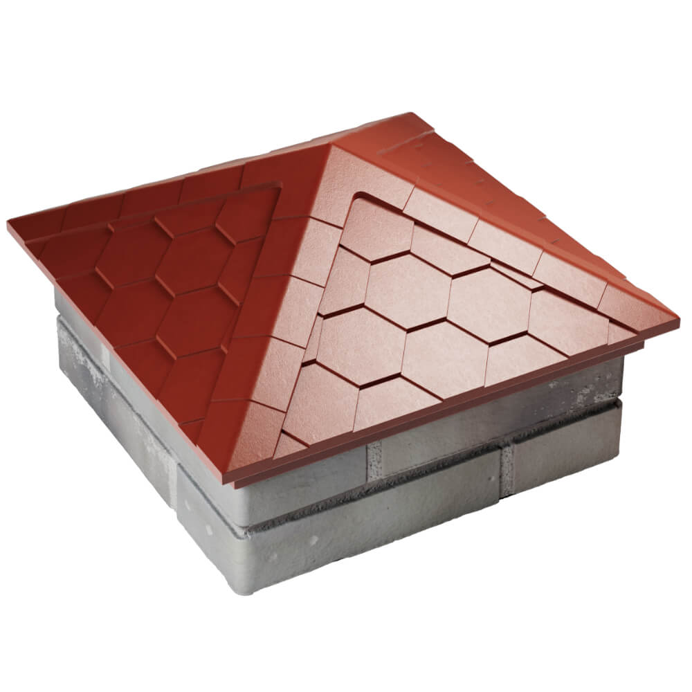 Колпак Zking Эверест Красный на столб 1.5х1.5 кирпича (390х390мм) в Березниках фото