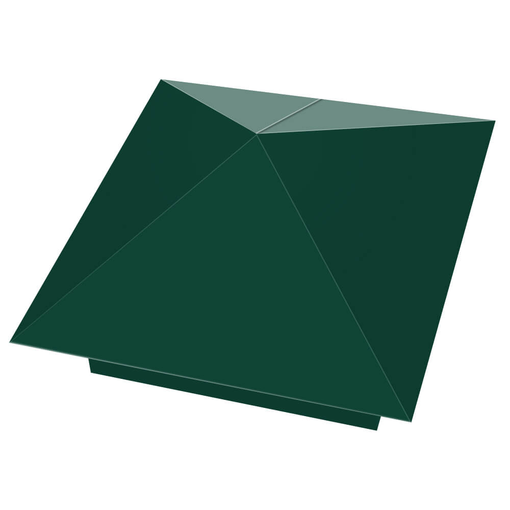 Колпак металлический 390х390мм RAL6005 Зеленый Мох заборный Березники фото