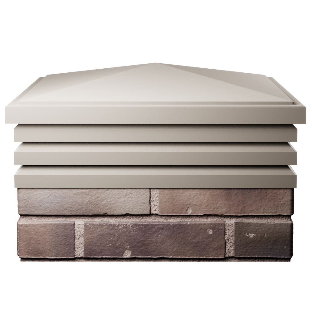 Колпак Zking Бона ХайТек Бежевый на столб 2х2 кирпича (513х513мм) Березники фото