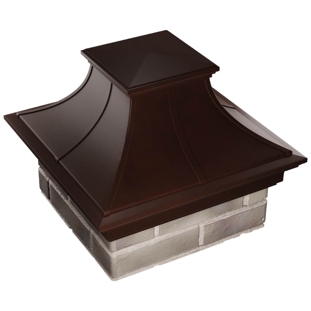 Колпак Zking Монблан Премиум Коричневый на столб 1.5х1.5 кирпича (385х385мм) в Березниках фото