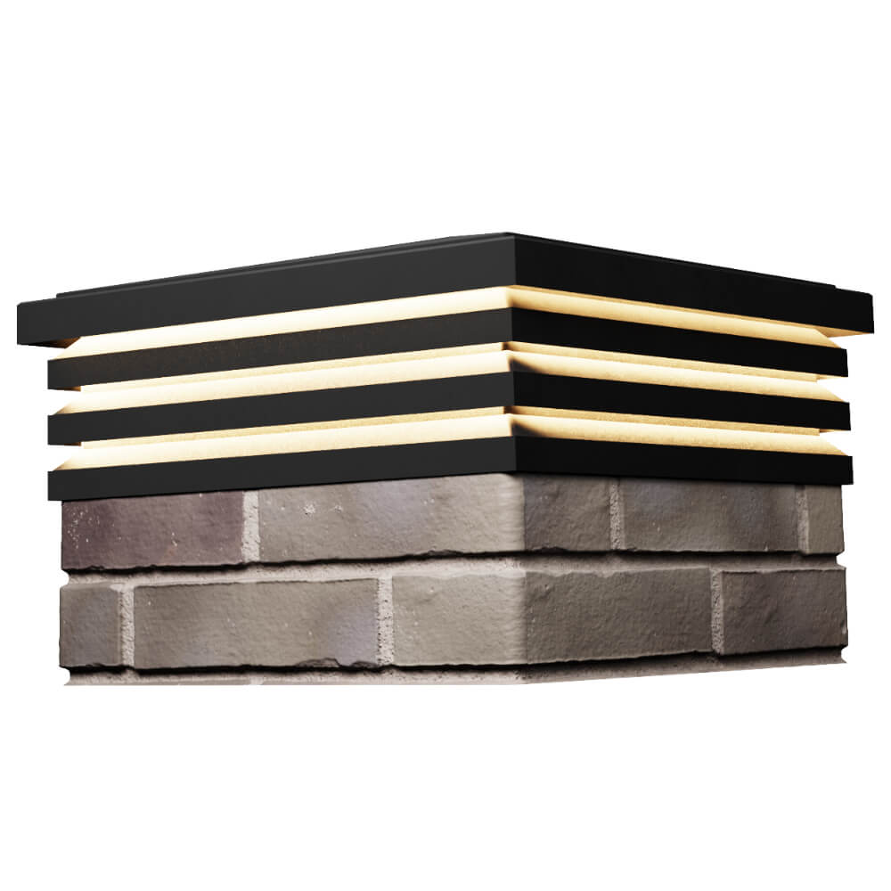 Колпак Zking Бона ХайТек Черный на столб 1.5х1.5 кирпича (385х385мм) с подсветкой в Березниках фото