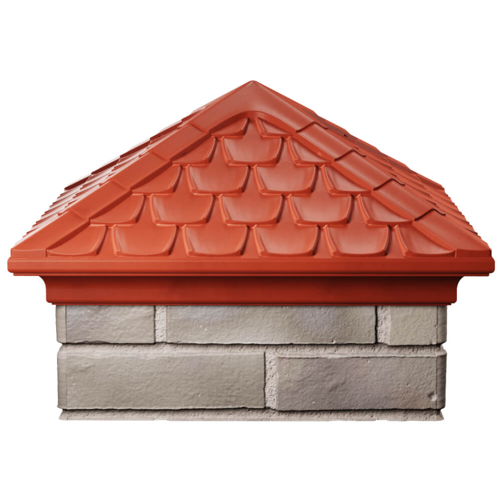 Колпак Zking Эльбрус Красный на столб 1.5х1.5 кирпича (385х385мм) Березники фото