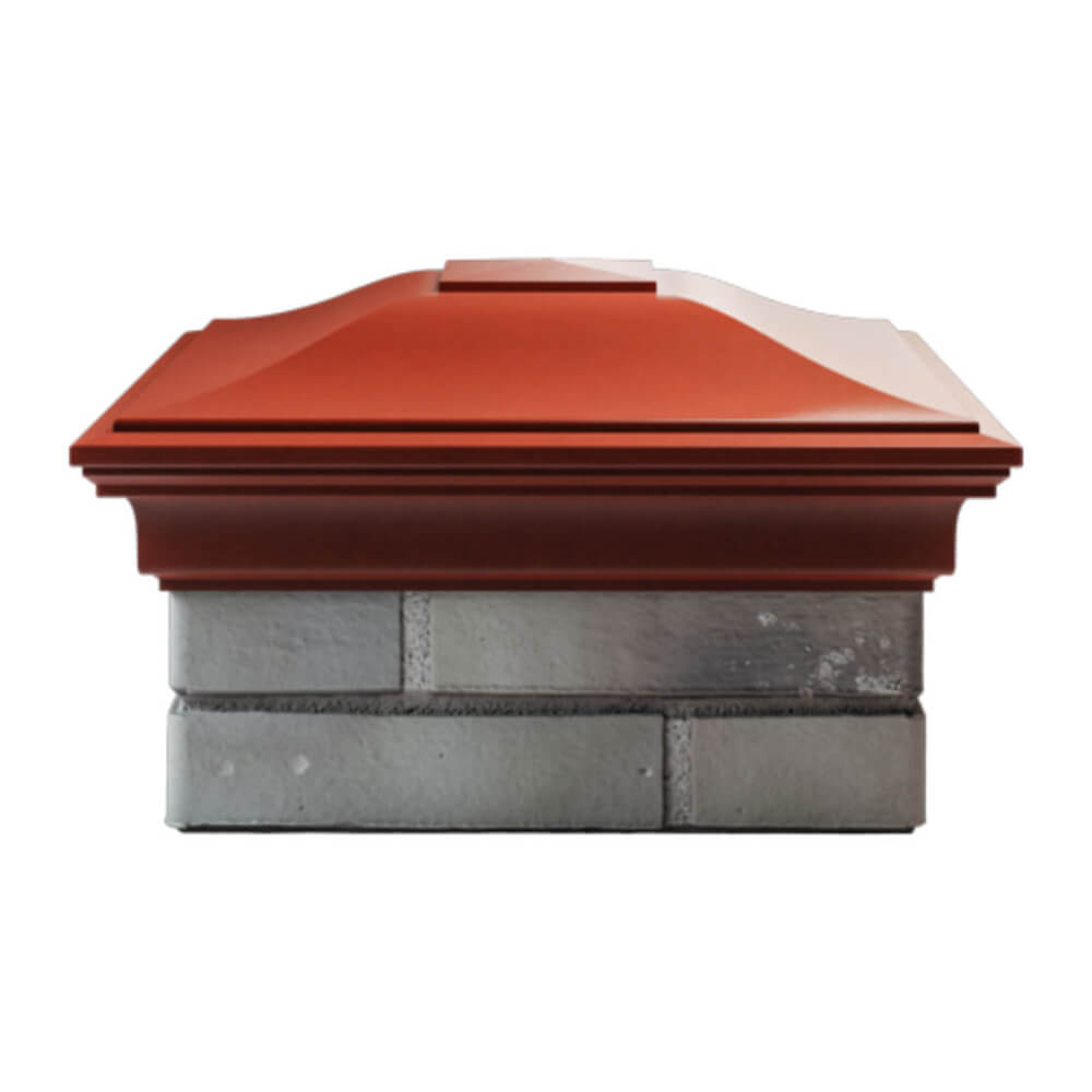 Колпак Zking Монблан Красный на столб 1.5х1.5 еврокирпича 0.7НФ (355х355мм) Березники фото