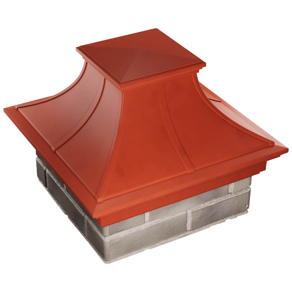 Колпак Zking Монблан Премиум Красный на столб 1.5х1.5 кирпича (385х385мм) в Березниках фото