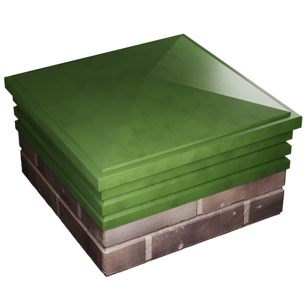 Колпак Zking Бона ХайТек Зеленый на столб 2х2 кирпича (513х513мм) в Березниках фото