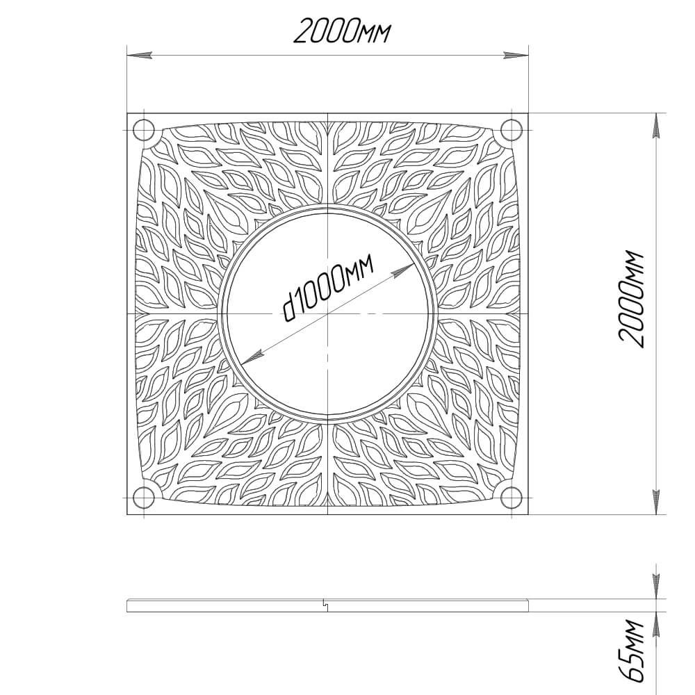 Приствольная решетка для дерева ZKING CRUST 2х2м Черная в Березниках фото