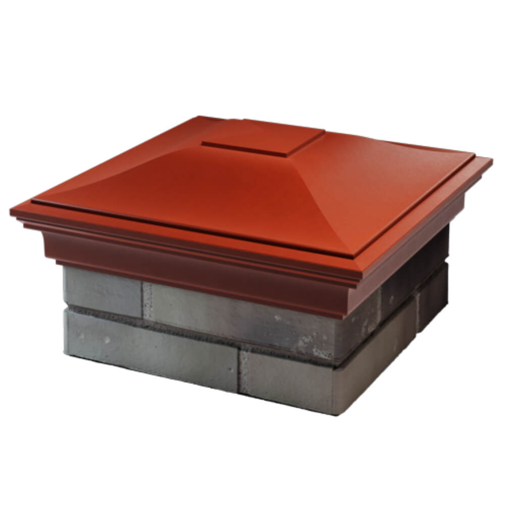 Колпак Zking Монблан Красный на столб 1.5х1.5 кирпича (385х385мм) в Березниках фото