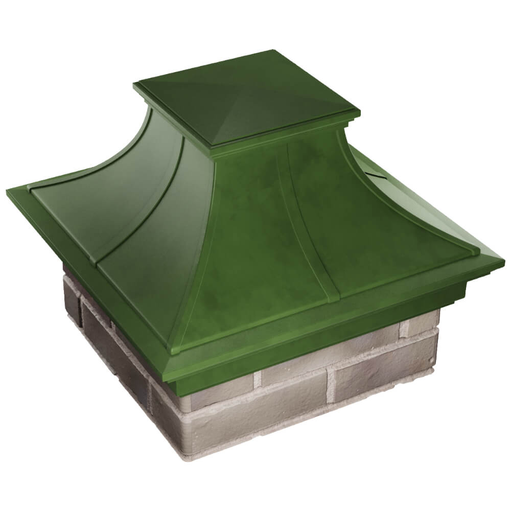 Колпак Zking Монблан Премиум Зеленый на столб 1.5х1.5 кирпича (385х385мм) в Березниках фото