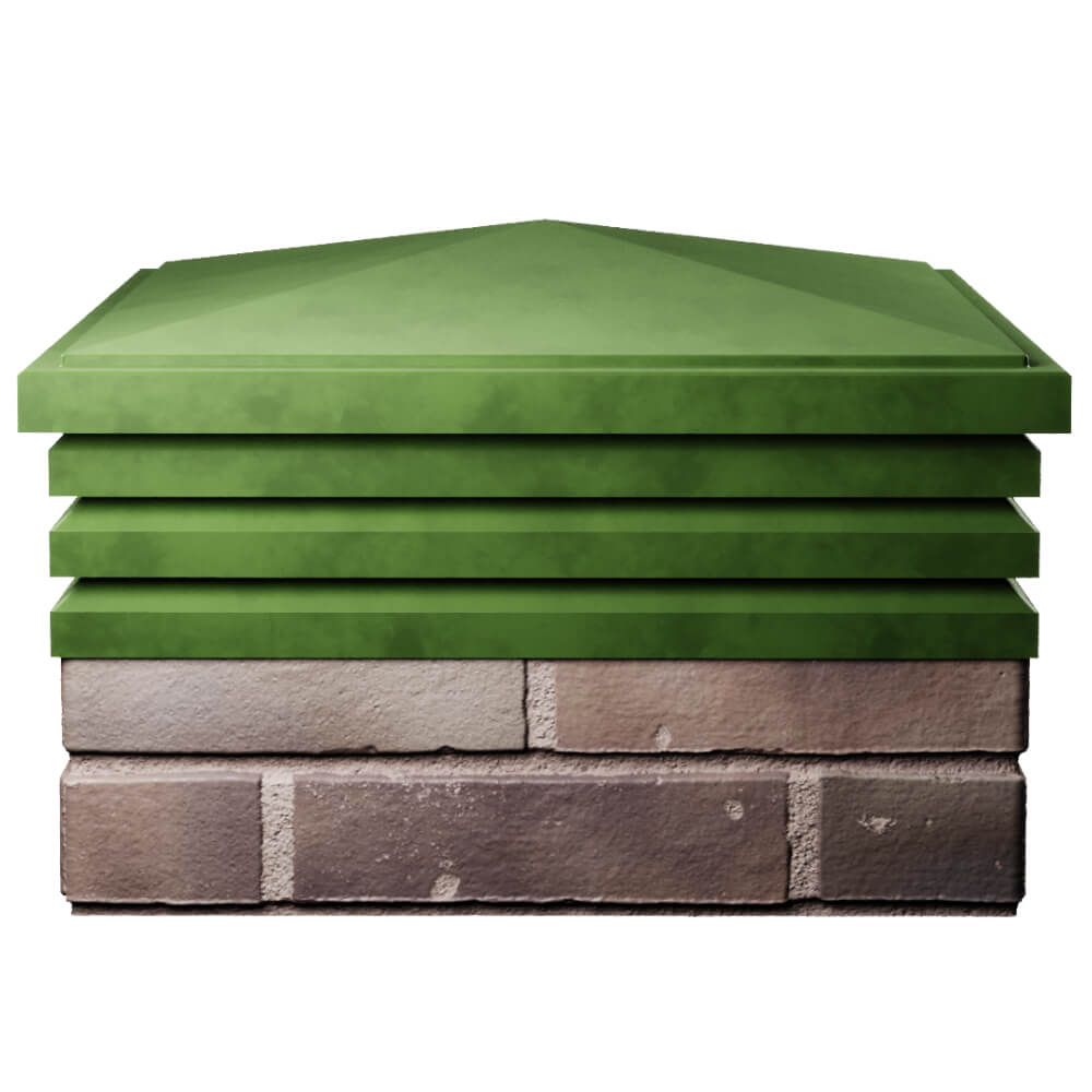 Колпак Zking Бона ХайТек Зеленый на столб 2х2 кирпича (513х513мм) Березники фото