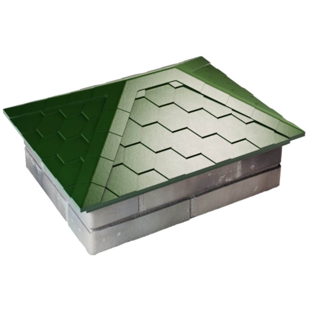 Колпак Zking Эверест Зеленый на столб 2х1.5 кирпича (520х390мм) Березники фото