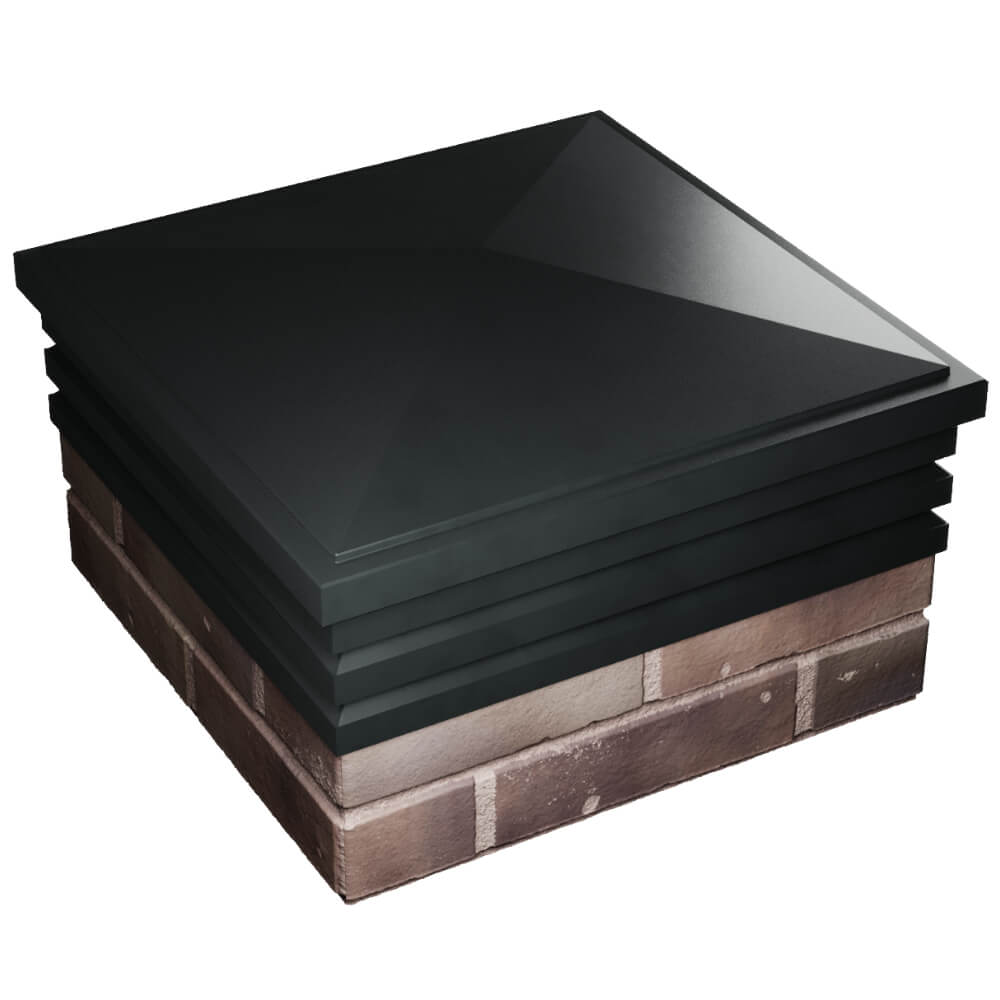 Колпак Zking Бона ХайТек Черный на столб 2х2 кирпича (513х513мм) в Березниках фото