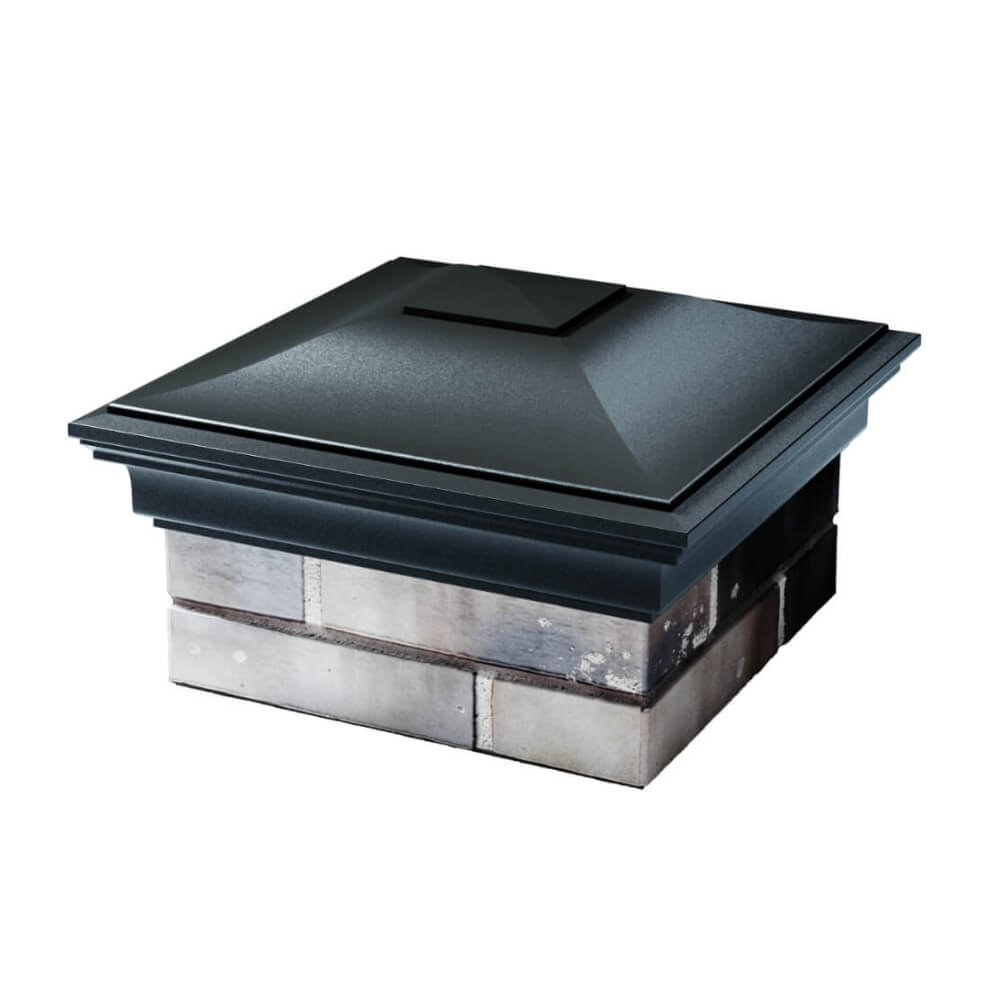 Колпак Zking Монблан Черный на столб 1.5х1.5 еврокирпича 0.7НФ (355х355мм) в Березниках фото