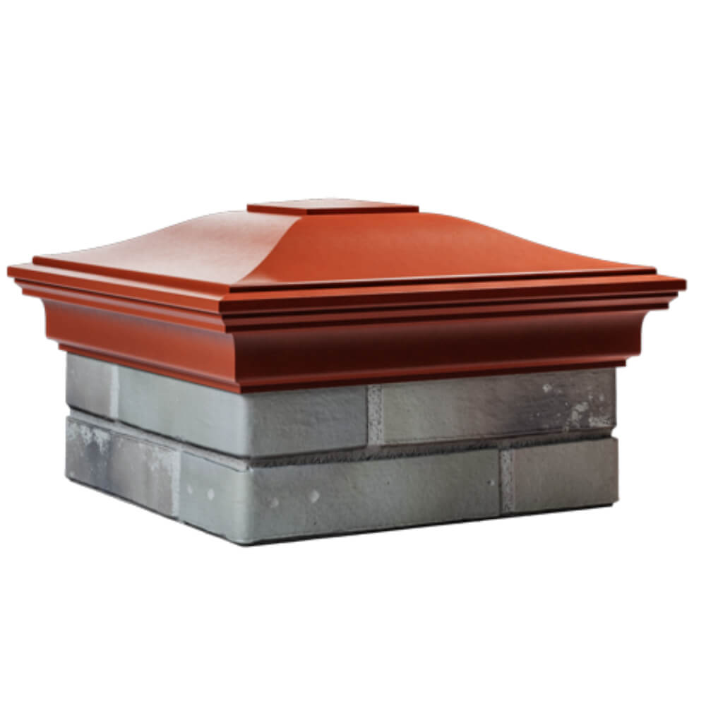 Колпак Zking Монблан Красный на столб 1.5х1.5 кирпича (385х385мм) в Березниках фото